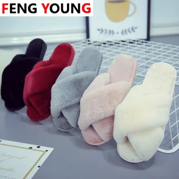 Winter Fashion Women Home Slippers Faux Fur Warm Shoes Woman Slip on Flats Bowtie Female Slides Plus Size Wholesale
Winter Fashion Women Home Slippers Faux Fur Warm Shoes Woman Slip on Flats Bowtie Female Slides Plus Size Wholesale