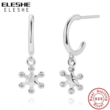 ELESHE 100% 925 Sterling Silver Huggies Hoop Earrings with CZ Crystal Snowflake Cute Earrings for Women Jewelry Christmas Gift 
ELESHE 100% 925 Sterling Silver Huggies Hoop Earrings with CZ Crystal Snowflake Cute Earrings for Women Jewelry Christmas Gift