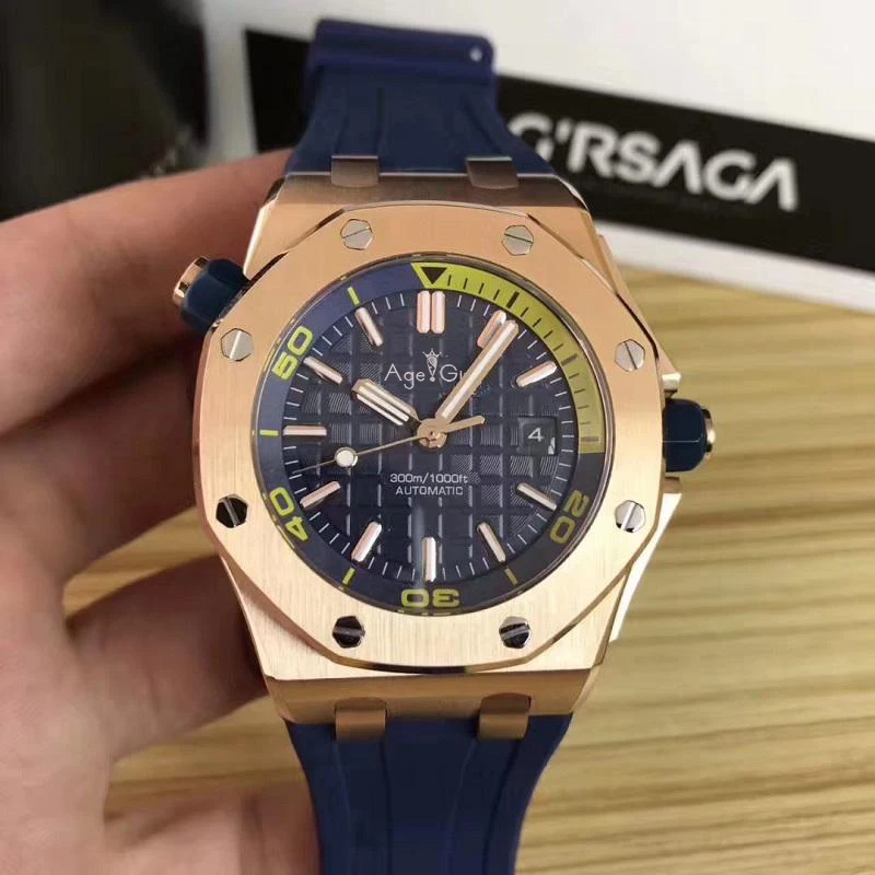 Luxury Brand New Men Stainless Steel Automatic Mechanical Watch Diver Sapphire Sport Watches Black Rubber Rose Gold Royal Oaks
Luxury Brand New Men Stainless Steel Automatic Mechanical Watch Diver Sapphire Sport Watches Black Rubber Rose Gold Royal Oaks