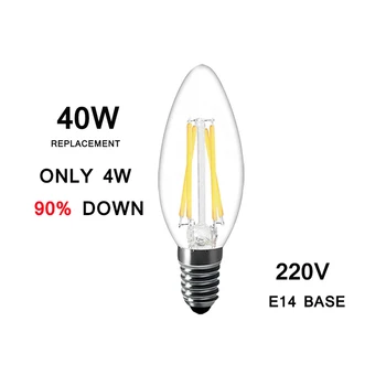 

E14 E27 LED Filament Bulb 2W 4W 6W 8W Warm White C35 C35L G45 A60 ST64 Edison AC 220V 360Degree Decoration Living Room
