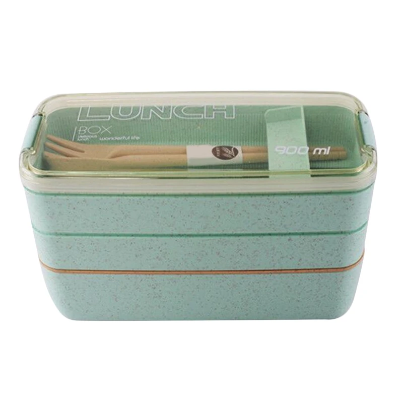 900Ml Healthy Material Lunch Box 3 Layer Wheat Straw Bento Boxes Microwave Dinnerware Food Storage Container Lunchbox Green
900Ml Healthy Material Lunch Box 3 Layer Wheat Straw Bento Boxes Microwave Dinnerware Food Storage Container Lunchbox Green