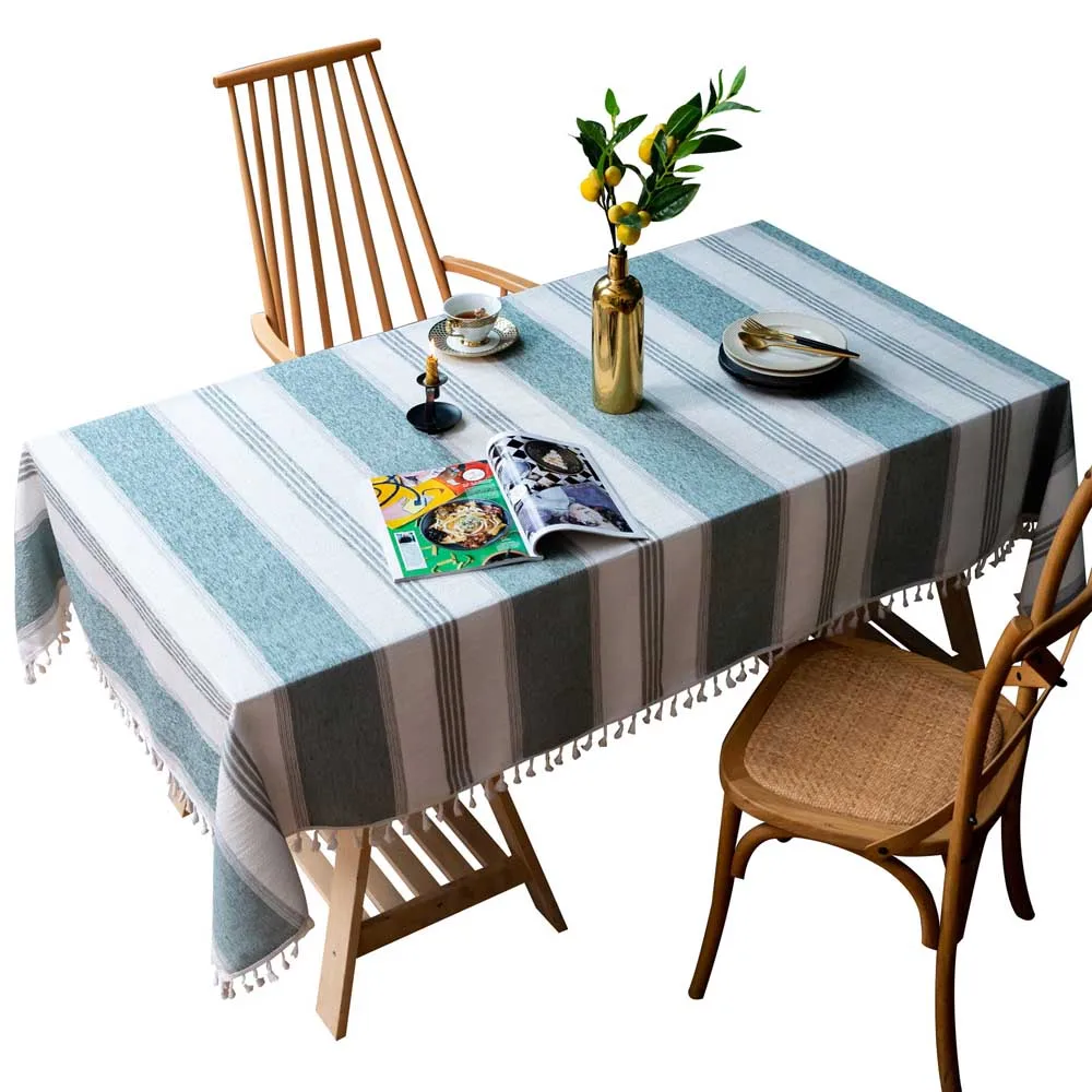 Striped Decorative Linen Tablecloth With Tassel Lace Waterproof Oilproof Rectangular Wedding Dining Table Cover Tea Tablecloths
Striped Decorative Linen Tablecloth With Tassel Lace Waterproof Oilproof Rectangular Wedding Dining Table Cover Tea Tablecloths