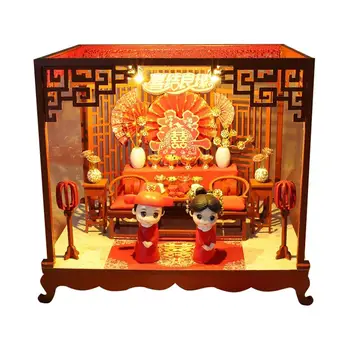 DIY Dollhouse Wedding Night Miniature Wooden House Assembly Mini Home Model With Dust Cover For Valentine's Day Birthday Gift
DIY Dollhouse Wedding Night Miniature Wooden House Assembly Mini Home Model With Dust Cover For Valentine's Day Birthday Gift