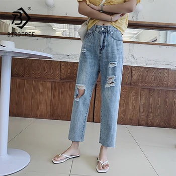 2020 Spring New Women Vintage High Waist Washed Blue Slouchy Mom Jeans Denim Ripped Hole Harem Pants Plus Size Trousers B9D004T 
2020 Spring New Women Vintage High Waist Washed Blue Slouchy Mom Jeans Denim Ripped Hole Harem Pants Plus Size Trousers B9D004T