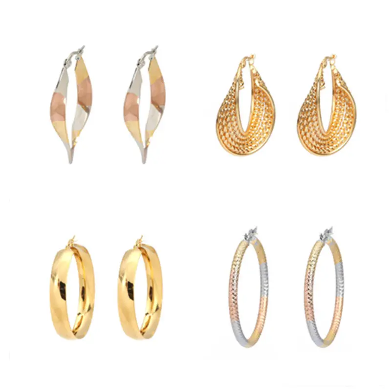 1 Pair Fashion Hoop Earrings 304 Stainless Steel Gold Round Earring Jewelry For Women Girls Gifts, Post/ Wire Size: (17 gauge) 
1 Pair Fashion Hoop Earrings 304 Stainless Steel Gold Round Earring Jewelry For Women Girls Gifts, Post/ Wire Size: (17 gauge)