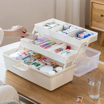 Portable 3-Layer Large Capacity Portable First Aid Kit Storage Box Plastic Multi-Functional Family Emergency Kit Box with Handle
Portable 3-Layer Large Capacity Portable First Aid Kit Storage Box Plastic Multi-Functional Family Emergency Kit Box with Handle