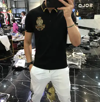 Men's short sleeve polo with embroidered Lapel handsome fashion Youth Summer 2020 new polo shirt men's slim fit 
Men's short sleeve polo with embroidered Lapel handsome fashion Youth Summer 2020 new polo shirt men's slim fit
