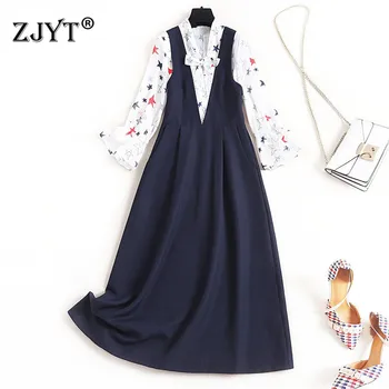 Spring Dress Women 2020 New Elegant Lady Fashion Bow Neck Flare Sleeve Geometric Print Blouse and V Neck Dress 2Piece Set
Spring Dress Women 2020 New Elegant Lady Fashion Bow Neck Flare Sleeve Geometric Print Blouse and V Neck Dress 2Piece Set