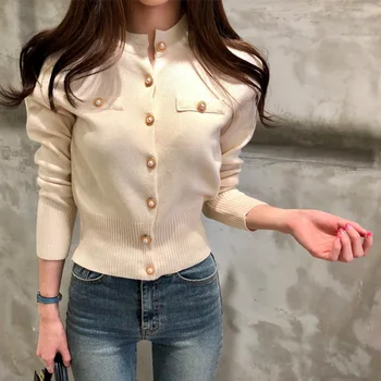 Cardigan Sweater Knitted Women's Korean Single Breasted Long Sleeve Short Sweaters Female 2020 Spring Fashion Cardigans Women
Cardigan Sweater Knitted Women's Korean Single Breasted Long Sleeve Short Sweaters Female 2020 Spring Fashion Cardigans Women