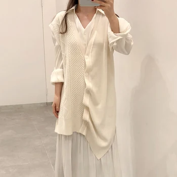 Sannian Two Piece Set Women Clothes V-neck Irregular Hollow Knit Cardigan Sweater Vest+high Waist Drawstring Dress Women
Sannian Two Piece Set Women Clothes V-neck Irregular Hollow Knit Cardigan Sweater Vest+high Waist Drawstring Dress Women