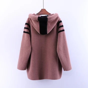 Mink Cashmere Cardigans Outwear 2019 New Autumn Winter Medium-long Loose Hooded Sweaters Long Sleeve Knitted Overcoat Female
Mink Cashmere Cardigans Outwear 2019 New Autumn Winter Medium-long Loose Hooded Sweaters Long Sleeve Knitted Overcoat Female
