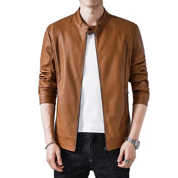 New Men Zipper Jacket Slim Warm Mens Leather Jacket O-neck Buttons Brown Biker Jackets Men Moto PU Long Sleeve Male Winter Coat
New Men Zipper Jacket Slim Warm Mens Leather Jacket O-neck Buttons Brown Biker Jackets Men Moto PU Long Sleeve Male Winter Coat
