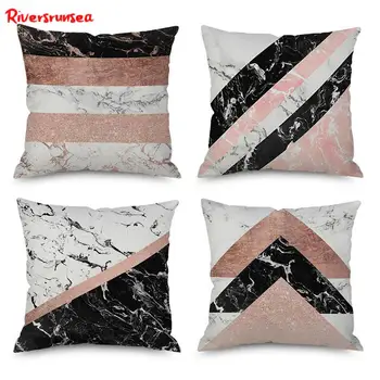 Customized Rose Gold Geometric Cushion Creative Black And White Marble Printed Pillow Flower Pattern For Office Chair Backrest
Customized Rose Gold Geometric Cushion Creative Black And White Marble Printed Pillow Flower Pattern For Office Chair Backrest