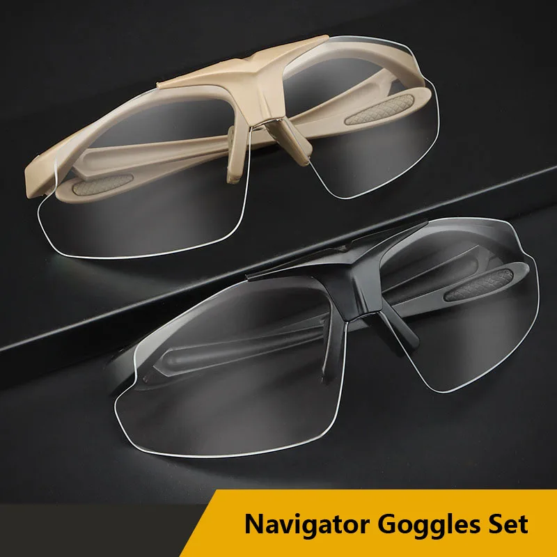 

Navigator Glasses Set, Tactical Goggles, Impact Resistance, Shooting,Riding,Mountaineering,Polarized Lenses,Three Sets of Lenses