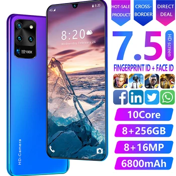 7.5 inch Galay S20 network 8GB RAM 256GB ROM Octa Core 4 Camera Snapdragon 855 smart phone With phone case Mobile Phones S20U
7.5 inch Galay S20 network 8GB RAM 256GB ROM Octa Core 4 Camera Snapdragon 855 smart phone With phone case Mobile Phones S20U