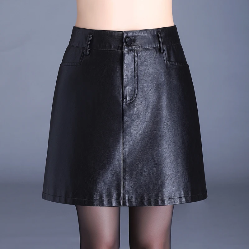 Spring Autumn Casual PU Leather Skirts Women Elegant Button pockets Mini A-Line Lady Skinny High Waist Skirts Black New Arrival
Spring Autumn Casual PU Leather Skirts Women Elegant Button pockets Mini A-Line Lady Skinny High Waist Skirts Black New Arrival