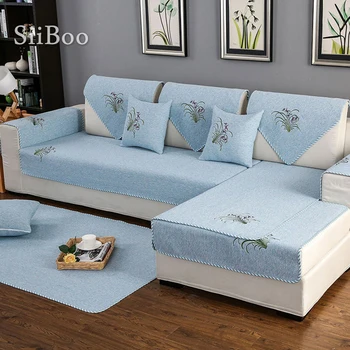 Pastoral floral embroidery grey blue cotton weaving sectional sofa cover for living room fundas de sofa couch covers cama SP5467
Pastoral floral embroidery grey blue cotton weaving sectional sofa cover for living room fundas de sofa couch covers cama SP5467