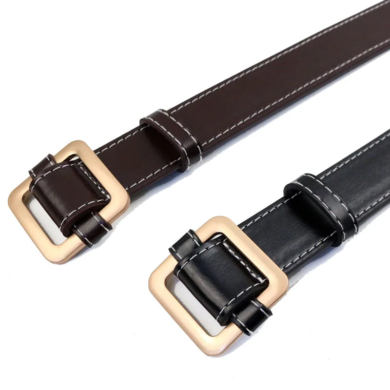 Nonporous Fashion Belt Woman Metal Square Buckle Black Brown Trousers Jeans Accessories Student
Nonporous Fashion Belt Woman Metal Square Buckle Black Brown Trousers Jeans Accessories Student