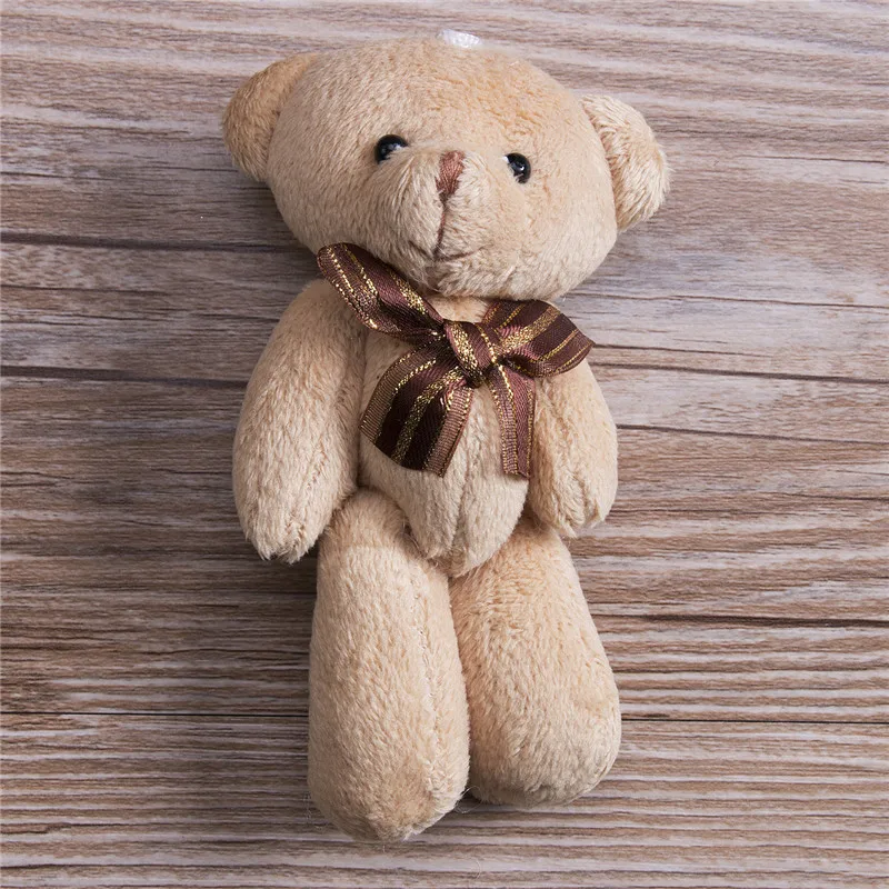 Фото Мягкая Плюшевая Мини-Коричневая Лента плюшевый мишка игрушка кукла для сумка