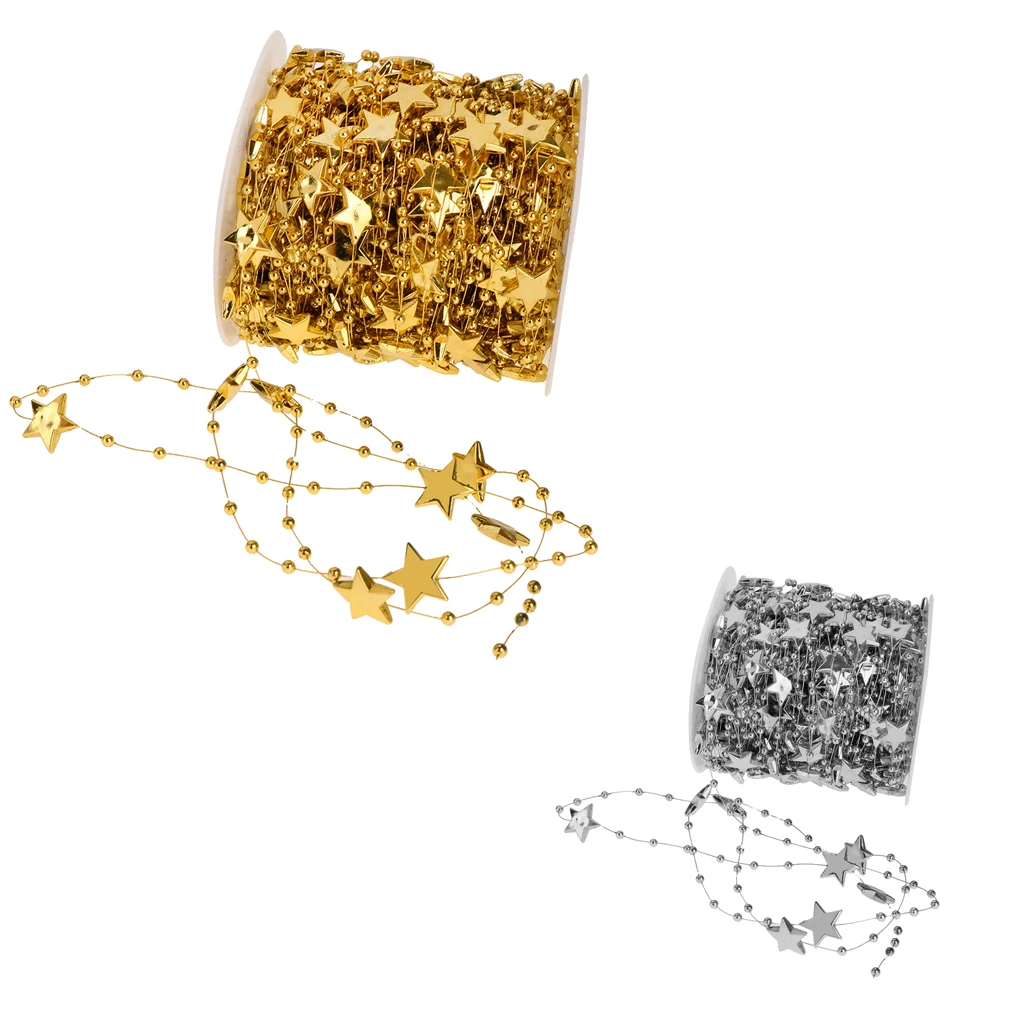 30m Star String Bead Garlands Chain Crafts Strands for Curtain Festival Wedding 30m Star String Bead Garlands Chain Crafts Strands for Curtain Festival Wedding