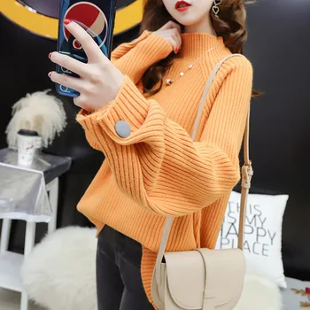 Autumn winter Knitting yellow Sweaters Women pullover 2019 turtleneck loose sweaters female casual knit Pullovers lady pullover 
Autumn winter Knitting yellow Sweaters Women pullover 2019 turtleneck loose sweaters female casual knit Pullovers lady pullover