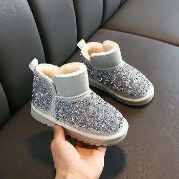Fashion Plush Warm Snow Boots For Winter Girls Suede Leather Sequins Snow Boots Children'S Platform Waterproof Kids Cotton Shoes
Fashion Plush Warm Snow Boots For Winter Girls Suede Leather Sequins Snow Boots Children'S Platform Waterproof Kids Cotton Shoes