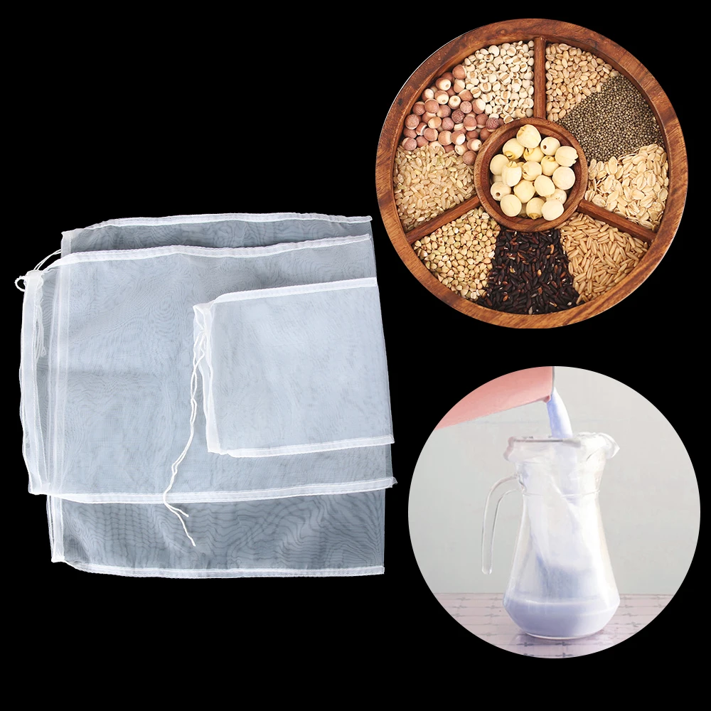 1/5PCS Reusable White Nut Milk Nylon Mesh Net Strainer Tea Coffee Filter Fruit Juice Colanders Liquid Filter Kitchen Accessory
1/5PCS Reusable White Nut Milk Nylon Mesh Net Strainer Tea Coffee Filter Fruit Juice Colanders Liquid Filter Kitchen Accessory