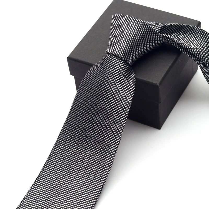 Фото 2019 Высококачественный новый модный Официальный черный белый клетчатый галстук 8