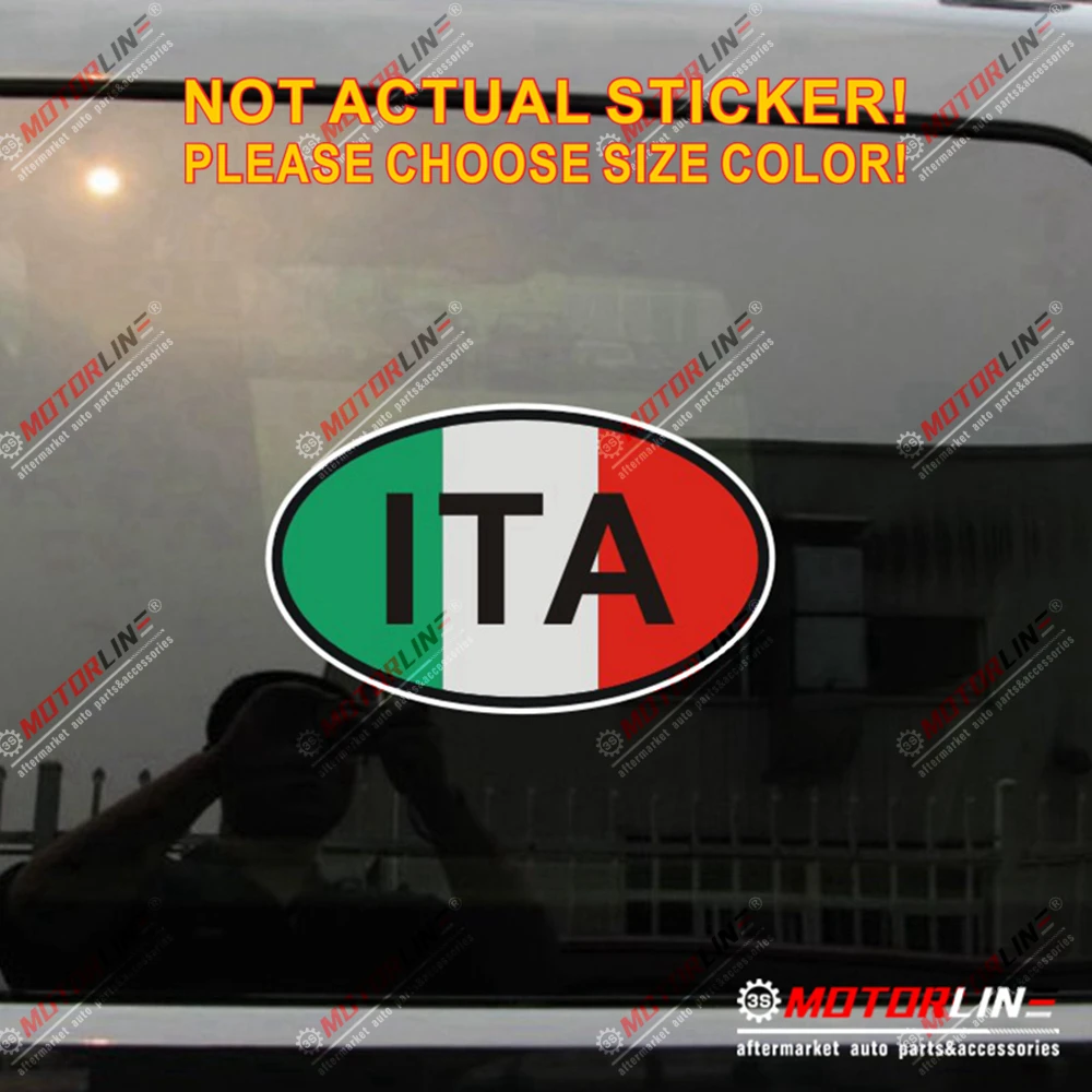 Италия ITA Овальный код страны наклейка итальянский флаг светоотражающий