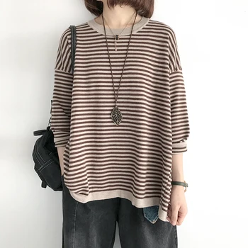 Stripe Sweater Women 2019 New Autumn and Winter Loose Large Striped Base Lazy Style Pullover Sweater
Stripe Sweater Women 2019 New Autumn and Winter Loose Large Striped Base Lazy Style Pullover Sweater