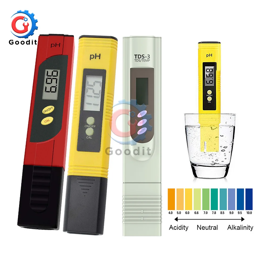 Portable Digital PH Meter 0.00-14.0 PH Tester TDS EC Meter Thermometer 0-9999us/cm 0-9999ppm 0.1-80.0degree 3 in 1 Water Monitor
Portable Digital PH Meter 0.00-14.0 PH Tester TDS EC Meter Thermometer 0-9999us/cm 0-9999ppm 0.1-80.0degree 3 in 1 Water Monitor