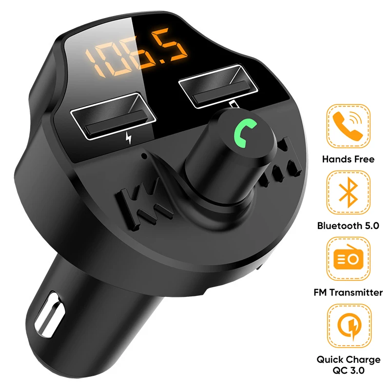 Bluetooth FM Transmitter Aux Modulator Handsfree Car Kit Car Audio MP3 Player 3.1A Fast Charge Dual USB Port Car Charger Adapter
Bluetooth FM Transmitter Aux Modulator Handsfree Car Kit Car Audio MP3 Player 3.1A Fast Charge Dual USB Port Car Charger Adapter