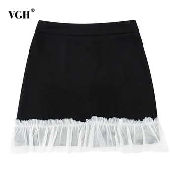 VGH Elegant Patchwork Mesh Women For Skirt High Waist A-Line Hit Color Ruffles Mini Skirts Female Fashion Clothing 2020 Spring
VGH Elegant Patchwork Mesh Women For Skirt High Waist A-Line Hit Color Ruffles Mini Skirts Female Fashion Clothing 2020 Spring