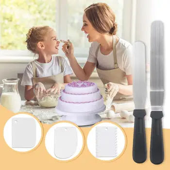 6Pcs/Set Plastic Cake Turntable Rotating Cake Decorating Table Set DIY Cake Turntable Spatula Scraper Baking Turntable Tool
6Pcs/Set Plastic Cake Turntable Rotating Cake Decorating Table Set DIY Cake Turntable Spatula Scraper Baking Turntable Tool