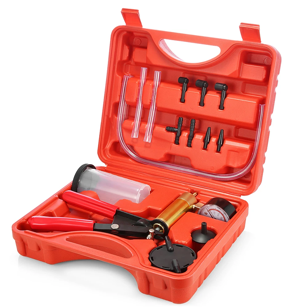 Hand Held Vacuum Pistol Pump Tester Kit DIY Brake Fluid Bleeder Tools Aluminum Pump Body Pressure Vacuum Gauge
Hand Held Vacuum Pistol Pump Tester Kit DIY Brake Fluid Bleeder Tools Aluminum Pump Body Pressure Vacuum Gauge