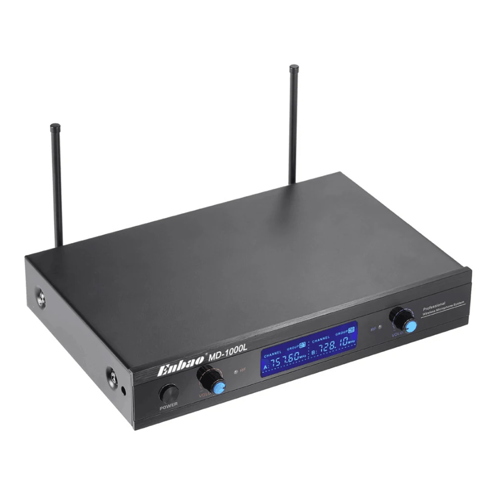 New 2-Channnel Handheld Wireless UHF Microphone Mic System 2 Microphones 1 Receiver LCD Display with Audio Cable Power Adapter
New 2-Channnel Handheld Wireless UHF Microphone Mic System 2 Microphones 1 Receiver LCD Display with Audio Cable Power Adapter