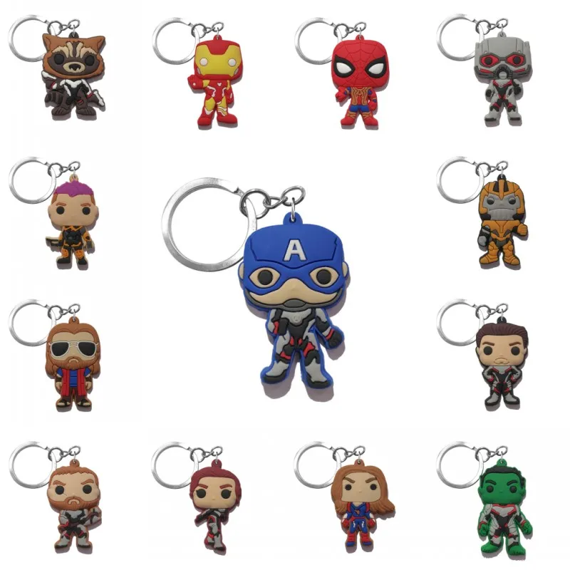 1pcs PVC Keychain Cartoon Figure Marvel Avenger Key Chain Anime Hulk Batman Key Ring Super Hero Kid Toy Holder
1pcs PVC Keychain Cartoon Figure Marvel Avenger Key Chain Anime Hulk Batman Key Ring Super Hero Kid Toy Holder