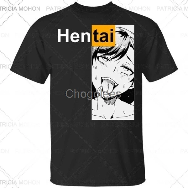 Мужская черная футболка с рисунком комикса Kawaii Hentai японского аниме Манга от S до