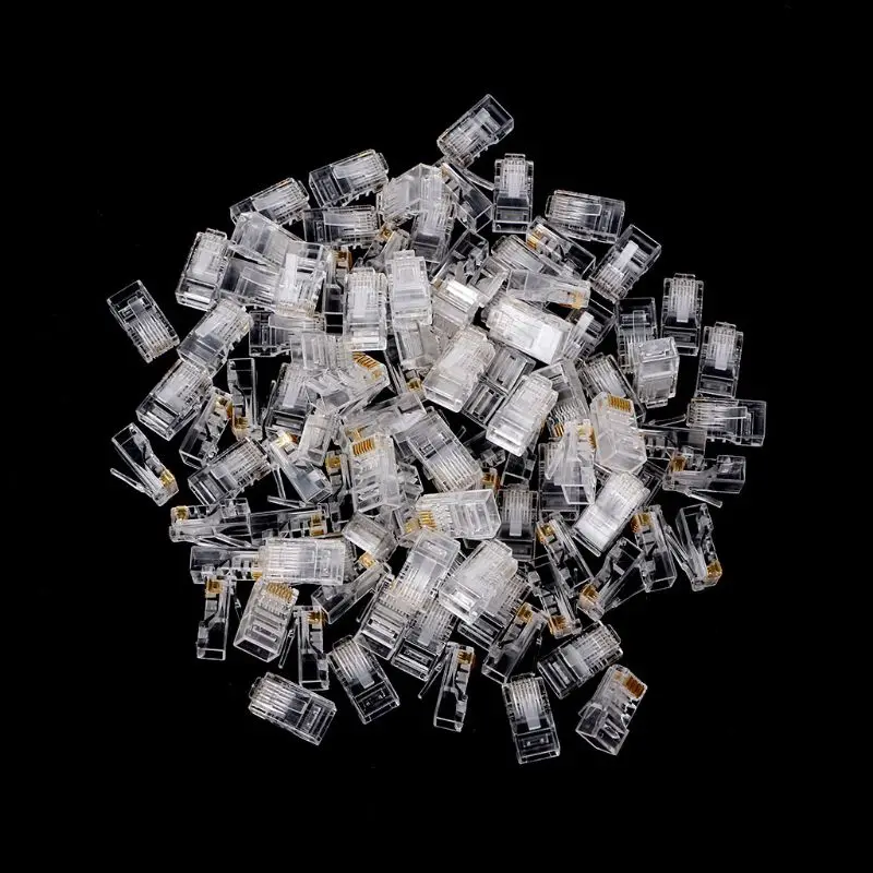 25/100Pcs Gold Plated RJ45 Net Network Cables Modular Plug Cat5 CAT5e Connector 8P8C Modular Rj45 Plug Terminals
25/100Pcs Gold Plated RJ45 Net Network Cables Modular Plug Cat5 CAT5e Connector 8P8C Modular Rj45 Plug Terminals