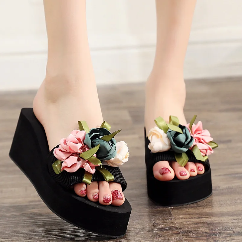 3-6 Cm High Heel Women's Summer Wear Flat Sandals Flowers Seaside Vacation Sandals Ladies Plus Size Flip-flops Womans Shoes
3-6 Cm High Heel Women's Summer Wear Flat Sandals Flowers Seaside Vacation Sandals Ladies Plus Size Flip-flops Womans Shoes