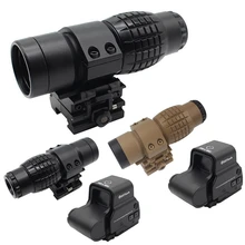 3X Magnifier Scope Sights Holographic-Sight Hunting-Riflescope Flip-Up-Cover Compact