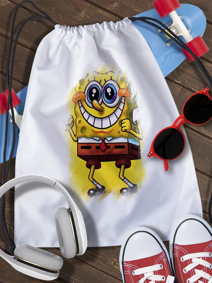 Мешок для сменной обуви Sponge Bob (Мультфильмы губка боб квадратные штаны) - 20123 | Дом и