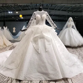 Ivory Glitter Long Sleeves Ball Gowns Wedding Dresses 2020 Elegant Corset Lace Puffy Backless Princess Bridal Dresses for Women
Ivory Glitter Long Sleeves Ball Gowns Wedding Dresses 2020 Elegant Corset Lace Puffy Backless Princess Bridal Dresses for Women