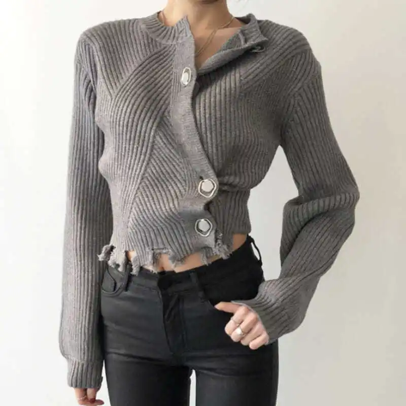 KHALEE YOSE Gray Stylish Knitted Sweaters Cardigan Autumn Spring Slim Cardigan Sweater Women Button Front Jacket Streetwear
KHALEE YOSE Gray Stylish Knitted Sweaters Cardigan Autumn Spring Slim Cardigan Sweater Women Button Front Jacket Streetwear