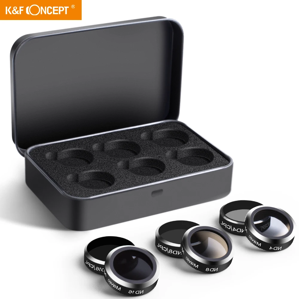 K&F Concept DJI Mavic Major Camera Lens Filters Set ND4 ND8 ND16 UV CPL Filters Made of Ultra High Glass and Aluminum Thread
K&F Concept DJI Mavic Major Camera Lens Filters Set ND4 ND8 ND16 UV CPL Filters Made of Ultra High Glass and Aluminum Thread