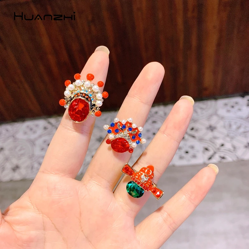HUANZHI Chinese Style Folk-custom Peking Opera Pearl Rhinestone Spar Adjustable Opening Finger Ring for Women Girl Party Jewelry
HUANZHI Chinese Style Folk-custom Peking Opera Pearl Rhinestone Spar Adjustable Opening Finger Ring for Women Girl Party Jewelry