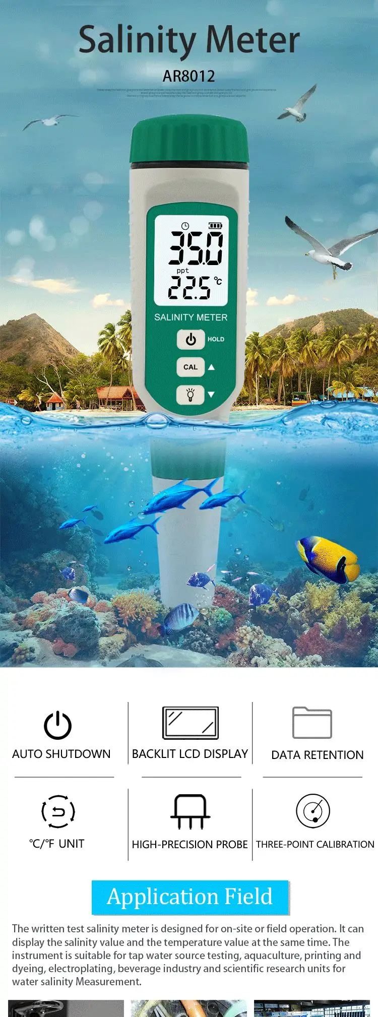 Shop Generic SMART SENSOR Digital Salinity Meter Handheld Pen Halometer Salt Gauge Salty Brine