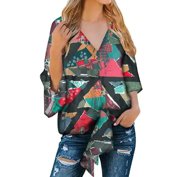 Christmas style Print Casual Shirt Women Blouse Custom Elegant Design Chiffon Blouses Fashion Hawaiian Shirt 
Christmas style Print Casual Shirt Women Blouse Custom Elegant Design Chiffon Blouses Fashion Hawaiian Shirt