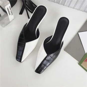 2020 Spring Summer Slippers Snake Printed Small Square Toe Mid Heels Mixed Color Fashion Outside Slippers Mules Shoes Woman 39
2020 Spring Summer Slippers Snake Printed Small Square Toe Mid Heels Mixed Color Fashion Outside Slippers Mules Shoes Woman 39