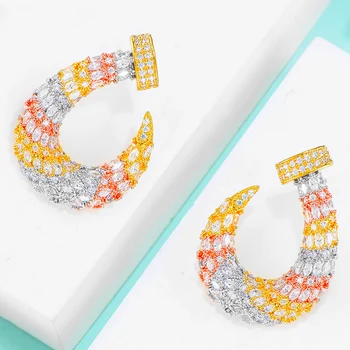 missvikki Chic Design Trendy Luxury Fashion Bridal Wedding Engagement Stud earring Jewelry Gift Shiny Curved Nail Earrings 2020
missvikki Chic Design Trendy Luxury Fashion Bridal Wedding Engagement Stud earring Jewelry Gift Shiny Curved Nail Earrings 2020